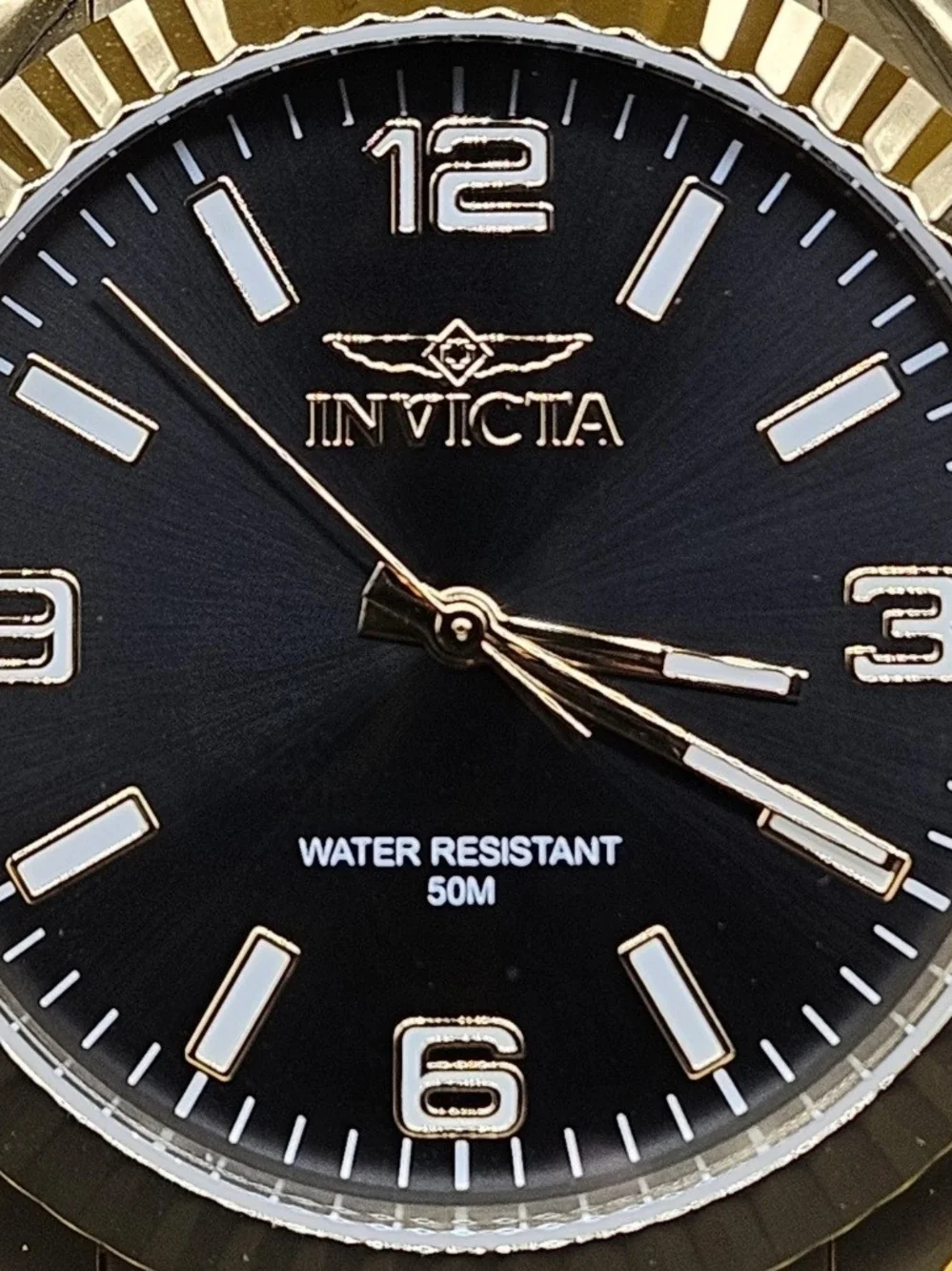 Invicta Gold and Black Stainless Steel Men's Watch